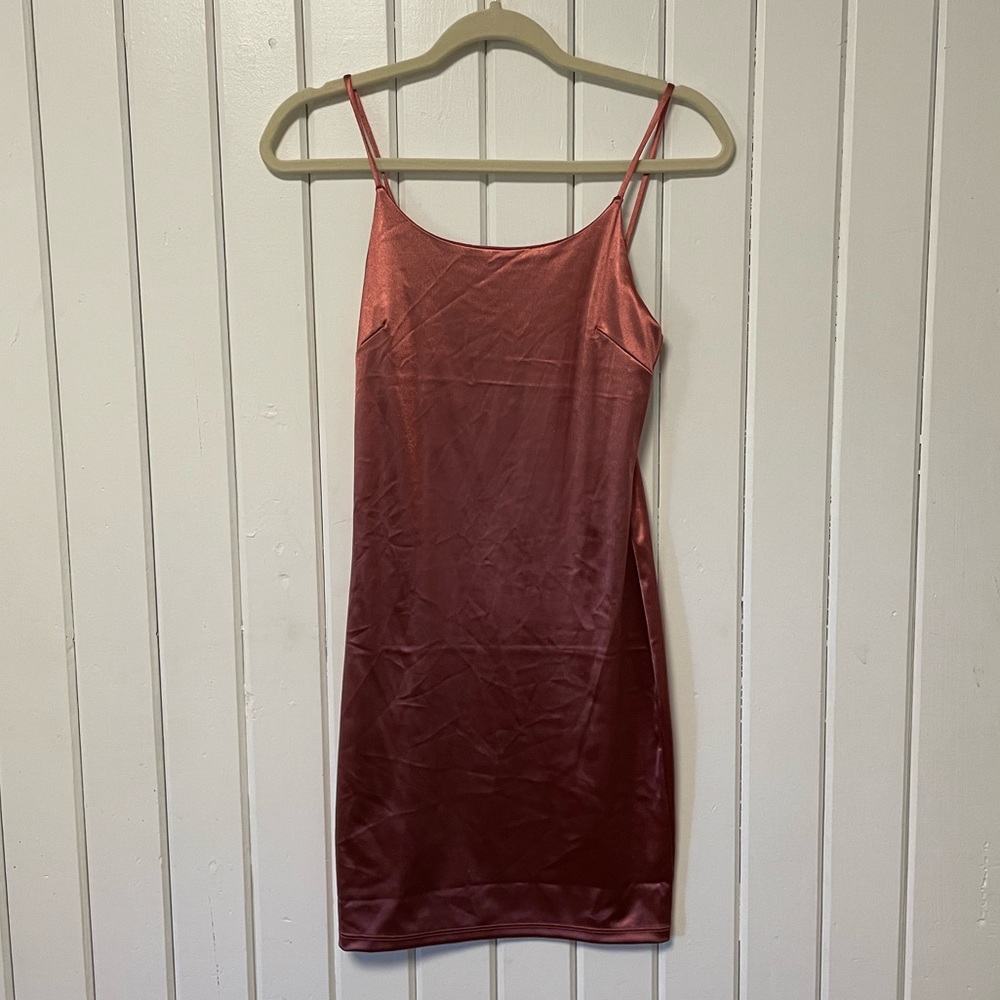 Dusty Rose Faux Silk Dress